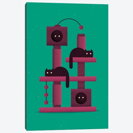 Cat Tree Canvas Print #AHH120} by Burger Bolt Canvas Art Print