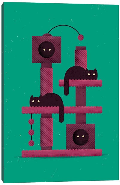 Cat Tree Canvas Art Print - Burger Bolt