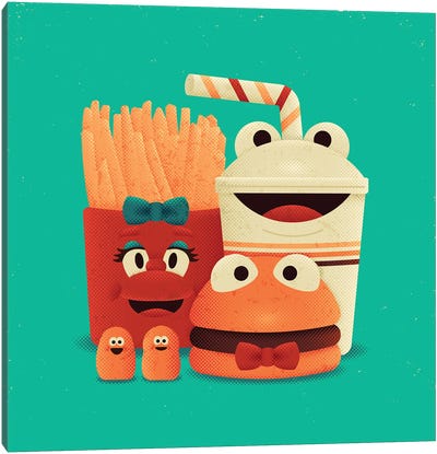 The Happiest Meal Canvas Art Print - Burger Bolt