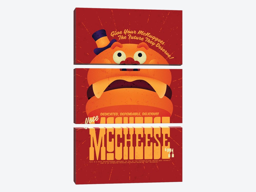 Vote McCheese by Burger Bolt 3-piece Art Print
