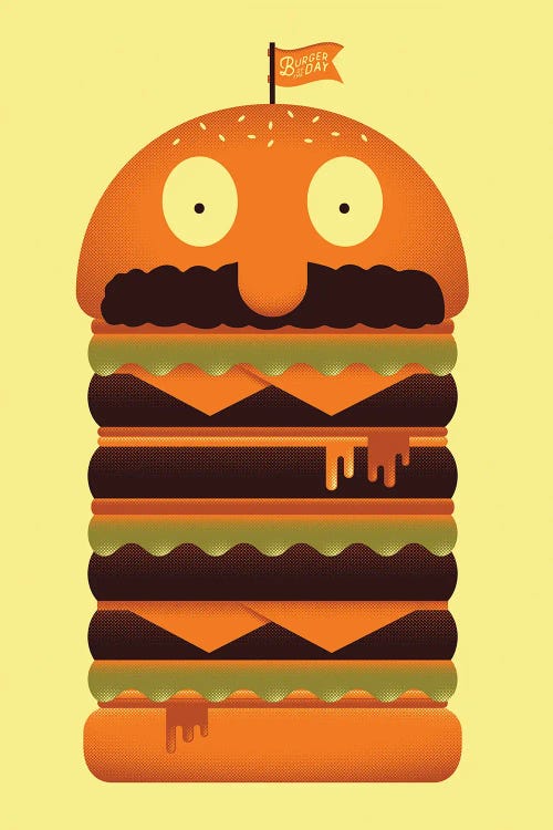 Burger of the Day by Burger Bolt wall art