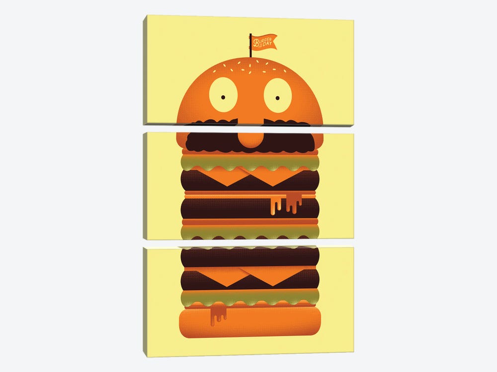 Burger of the Day by Burger Bolt 3-piece Canvas Art Print