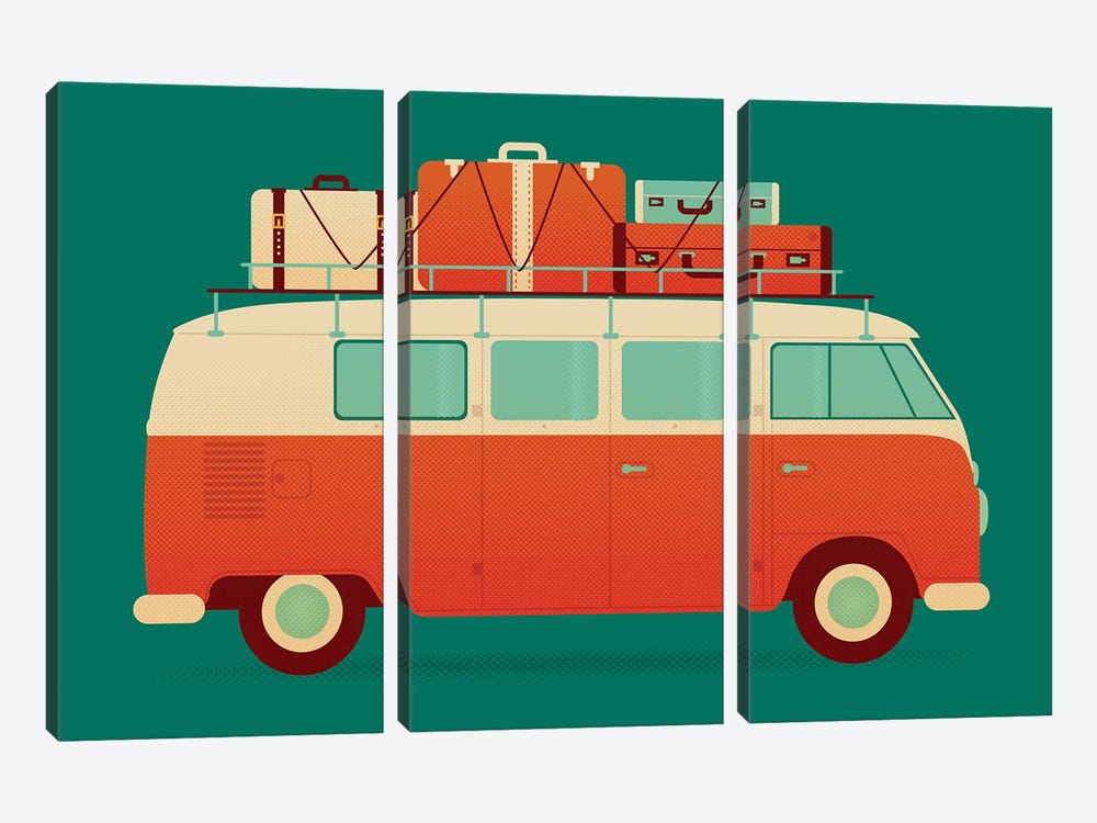 60's Vacation by Burger Bolt 3-piece Canvas Art Print