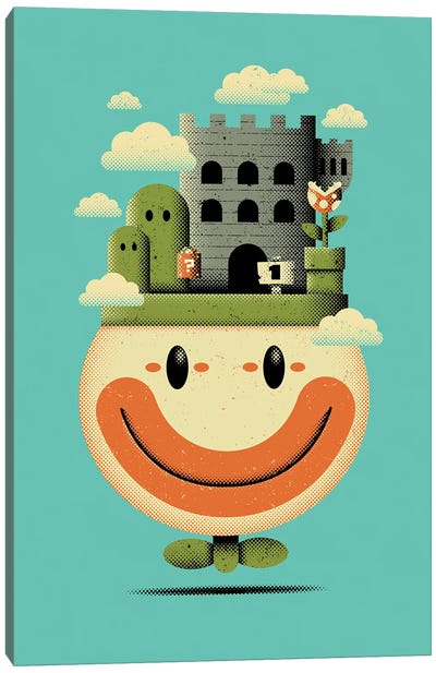 Clown Terrarium Canvas Art Print - Super Mario Bros