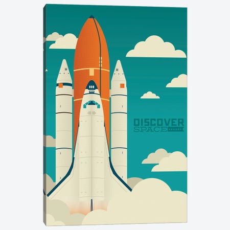 Discover Space Canvas Print #AHH26} by Burger Bolt Canvas Art Print
