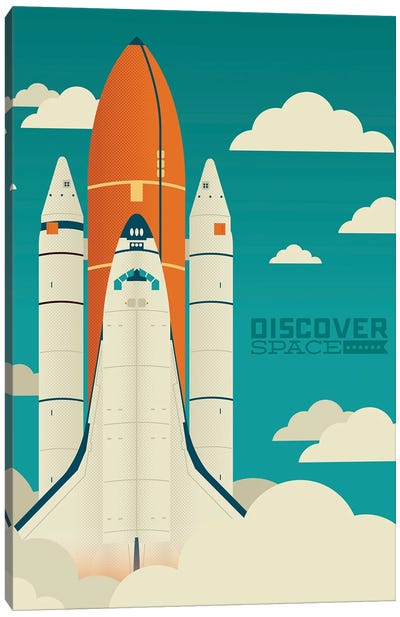 Discover Space Canvas Art Print - Space Shuttle Art