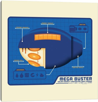 Mega Buster Canvas Art Print - Mega Man