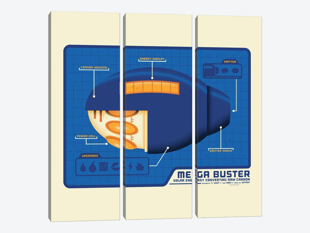 Mega Buster by Burger Bolt 3-piece Canvas Artwork