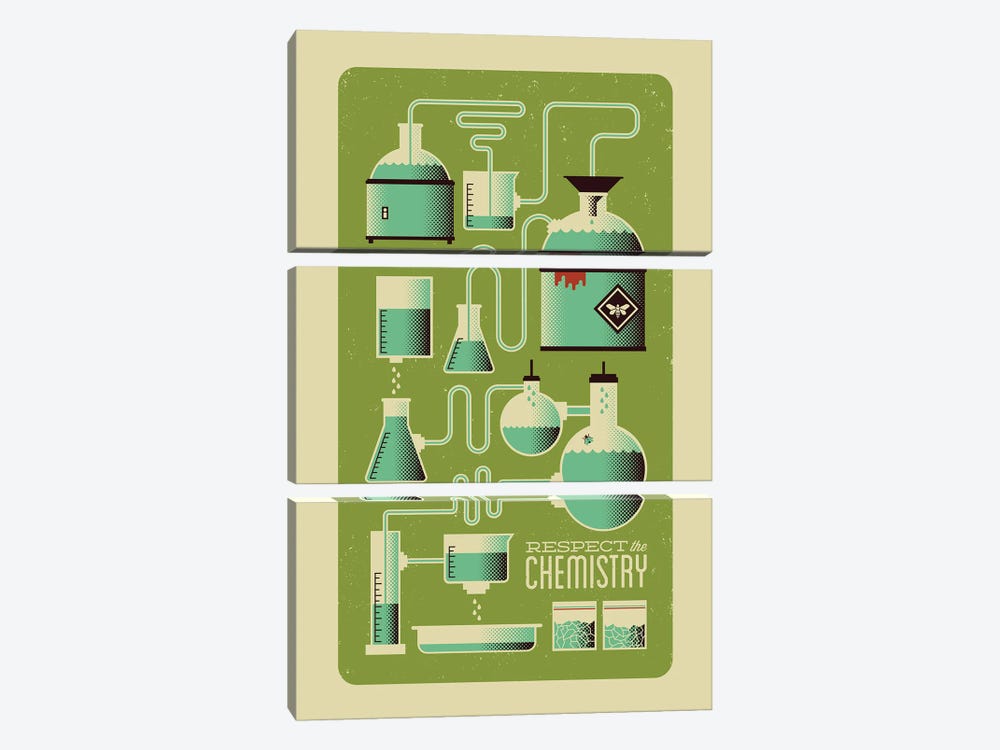 Respect the Chemistry by Burger Bolt 3-piece Canvas Print