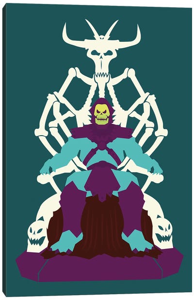 Skull Throne Canvas Art Print - Skeleton Art