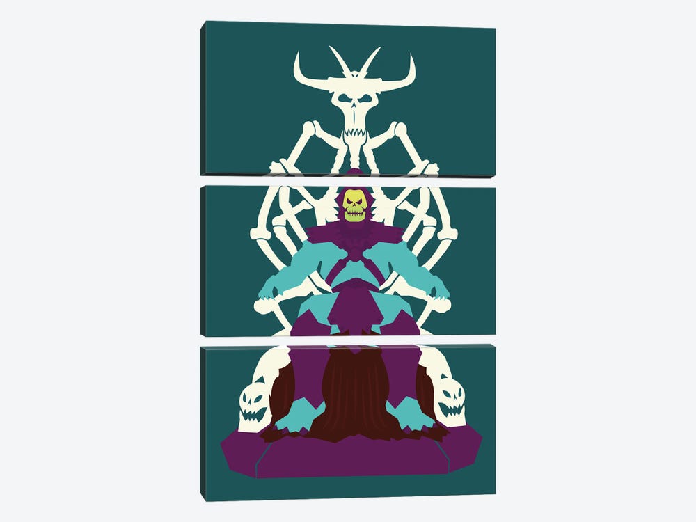 Skull Throne by Burger Bolt 3-piece Canvas Print