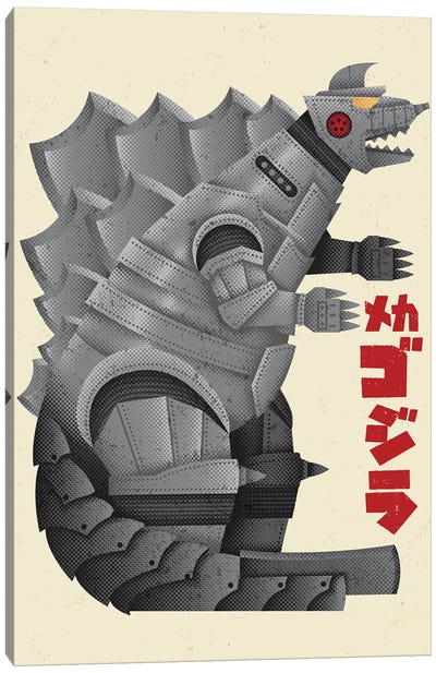 The Mechanical Terror Canvas Art Print - Godzilla