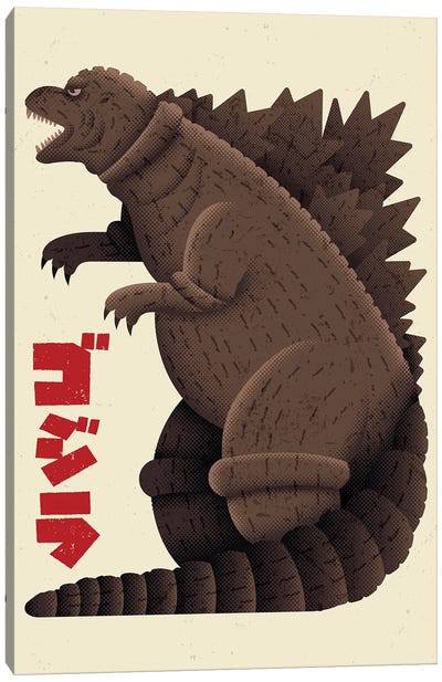 The Monster King Canvas Art Print - Godzilla