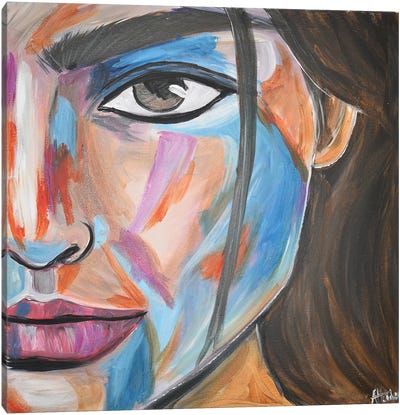 Half Face Canvas Art Print - Aisha Haider