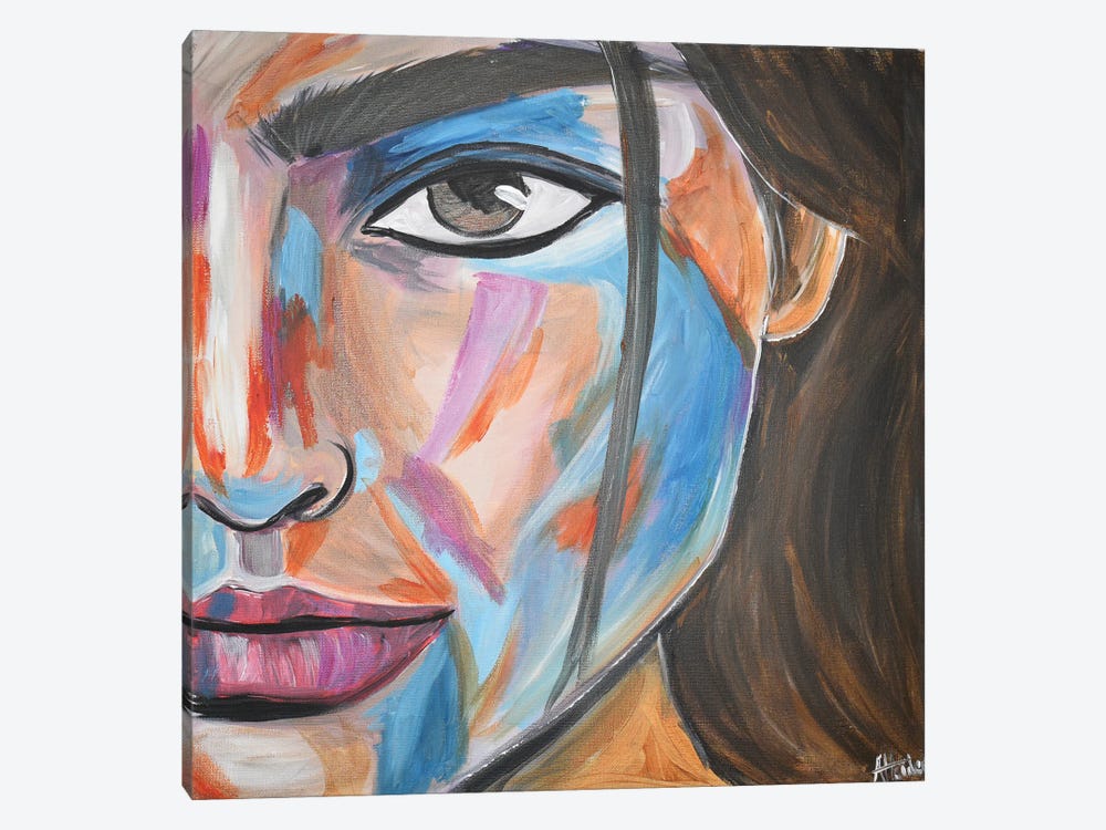 Half Face by Aisha Haider 1-piece Canvas Art Print