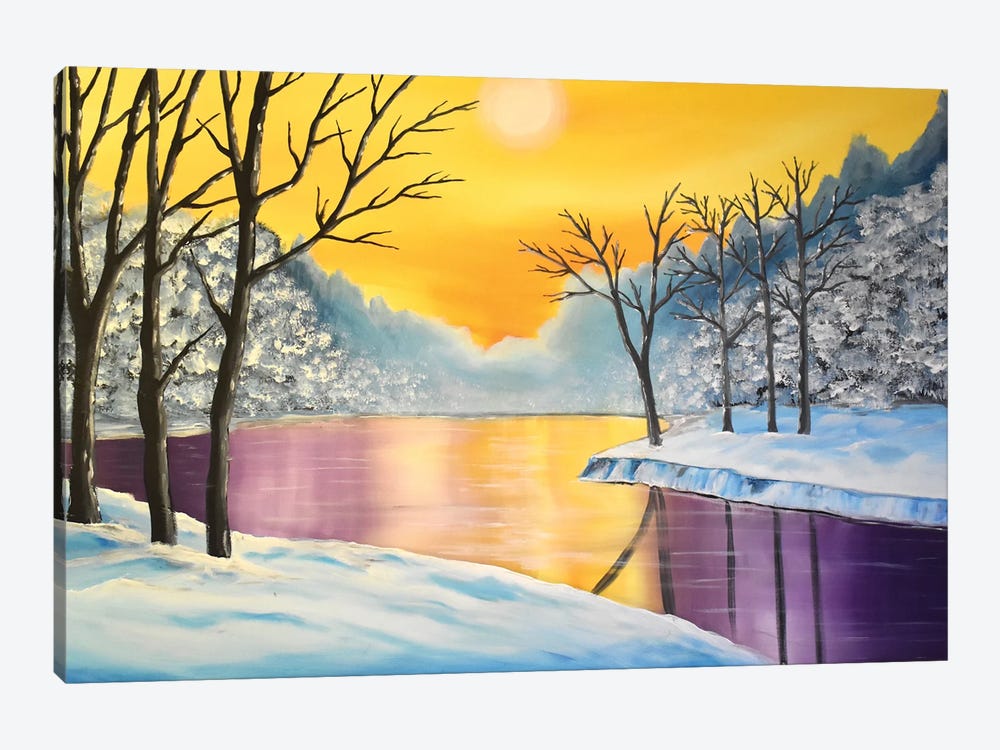 Winter Sunset Landscape by Aisha Haider 1-piece Art Print