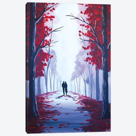 Through The Red Trees Canvas Print #AHI110} by Aisha Haider Art Print