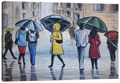The City Rain II Canvas Art Print - Aisha Haider
