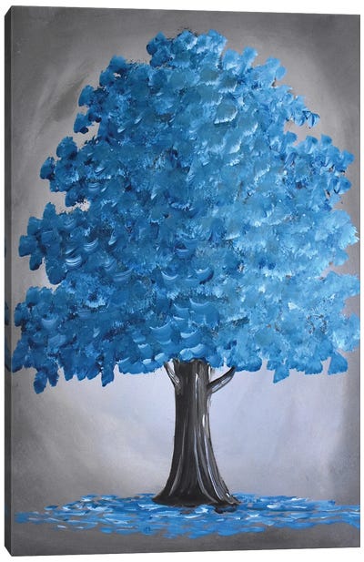Teal Blue Tree Canvas Art Print - Aisha Haider
