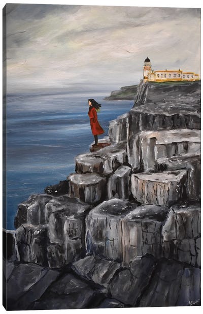 By The Lighthouse Canvas Art Print - Cliff Art