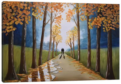 Through The Autumn Trees Canvas Art Print - Aisha Haider