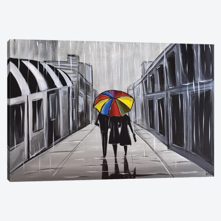 Rainbow Umbrella Canvas Print #AHI130} by Aisha Haider Canvas Print