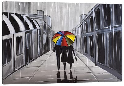 Rainbow Umbrella Canvas Art Print - Aisha Haider