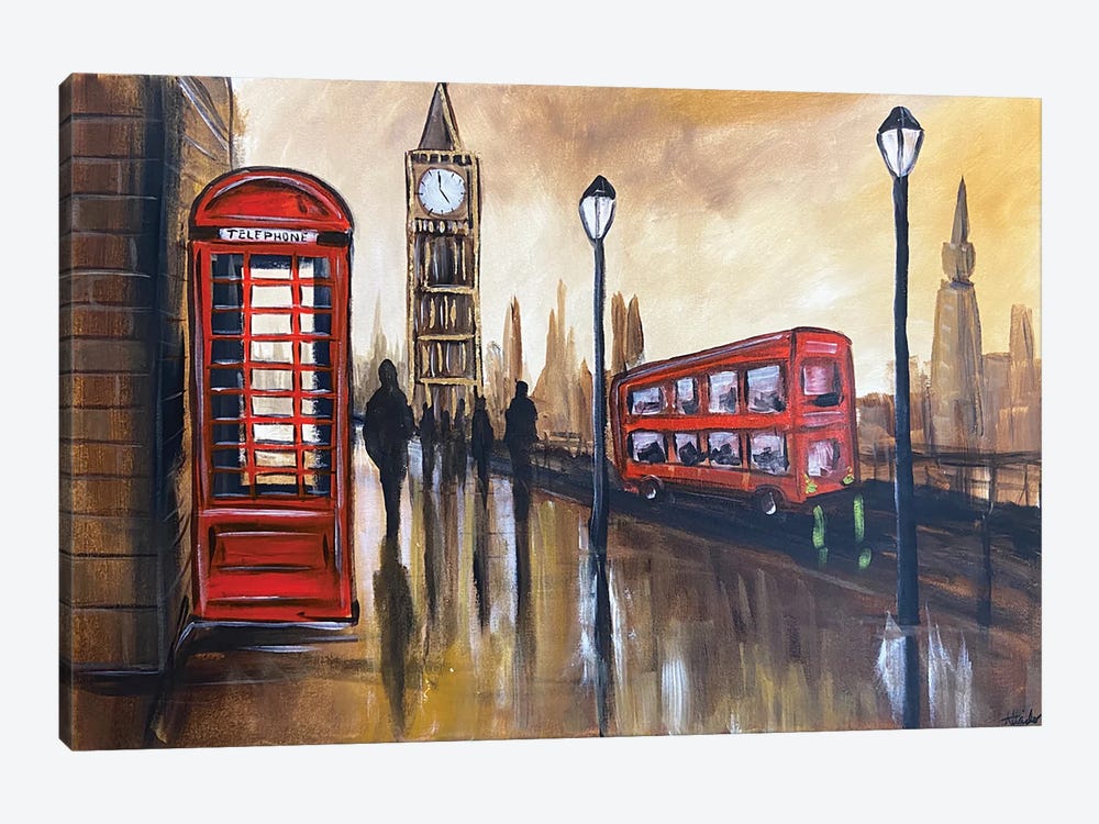 Golden Hues Of London by Aisha Haider 1-piece Canvas Artwork