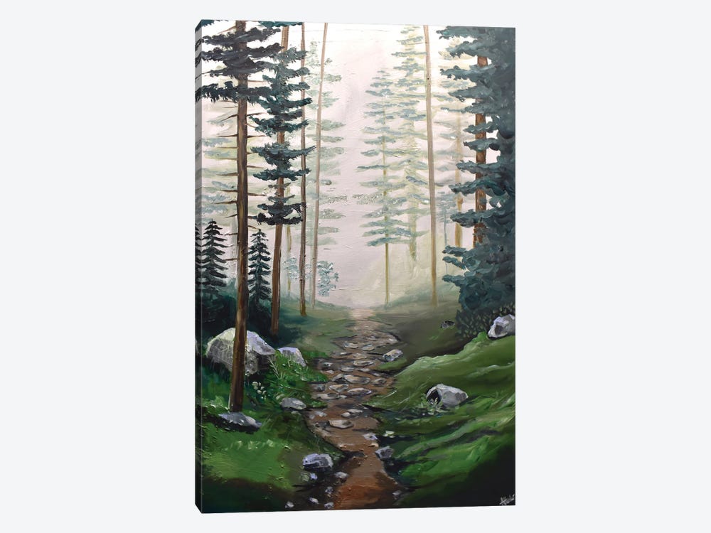 Misty Pine Trees by Aisha Haider 1-piece Canvas Art