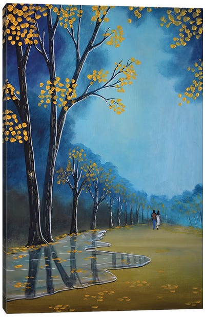 Golden Trees Canvas Art Print - Aisha Haider