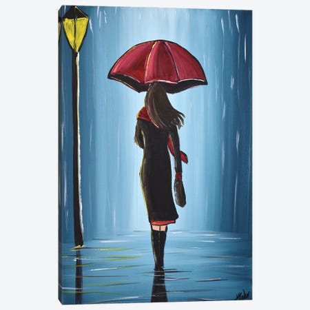 Midnight Umbrella IX Canvas Print #AHI18} by Aisha Haider Canvas Wall Art