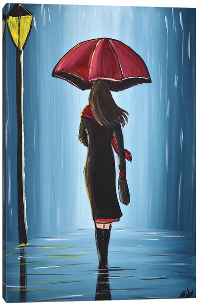 Midnight Umbrella IX Canvas Art Print - Aisha Haider