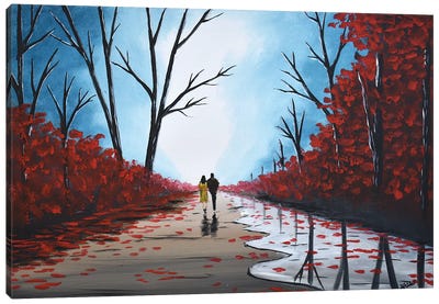 Misty Autumn Walk IV Canvas Art Print - Aisha Haider