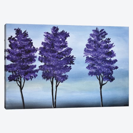 3 Purple Trees Canvas Print #AHI1} by Aisha Haider Art Print