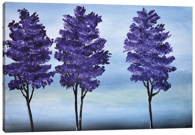 3 Purple Trees Canvas Art Print - Aisha Haider