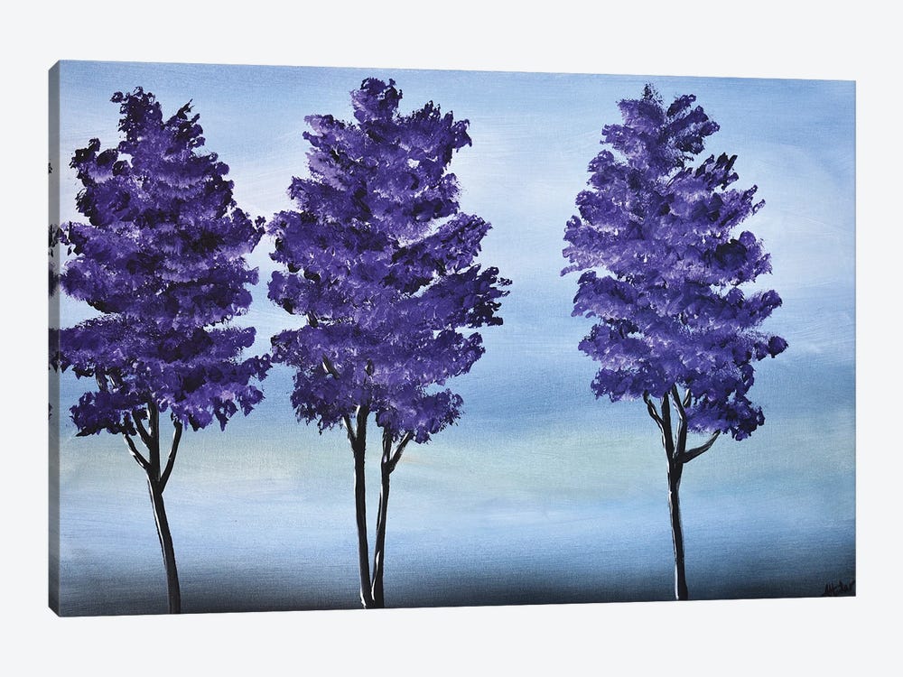 3 Purple Trees by Aisha Haider 1-piece Canvas Artwork