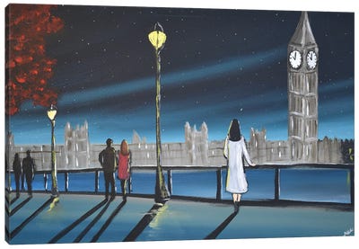 Moonlight In London Canvas Art Print - Aisha Haider