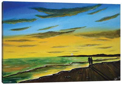 Our Sunset Beack Walk III Canvas Art Print - Aisha Haider