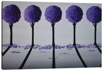 Purple Round Trees III Canvas Art Print - Aisha Haider