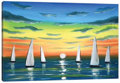 Sunset Sails Canvas Art Print - Aisha Haider
