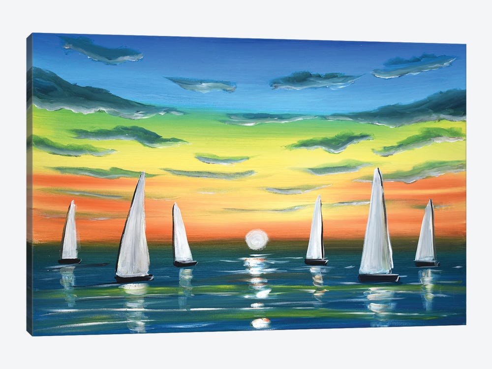 Sunset Sails by Aisha Haider 1-piece Canvas Art