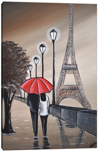 Together In Paris Canvas Art Print - Aisha Haider