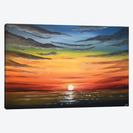 A Beautiful Sunset Canvas Print #AHI3} by Aisha Haider Art Print