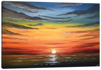 A Beautiful Sunset Canvas Art Print - Aisha Haider