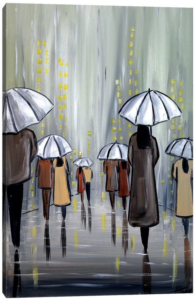 White Umbrellas Canvas Art Print - Aisha Haider
