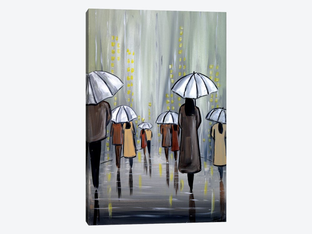 White Umbrellas by Aisha Haider 1-piece Canvas Print
