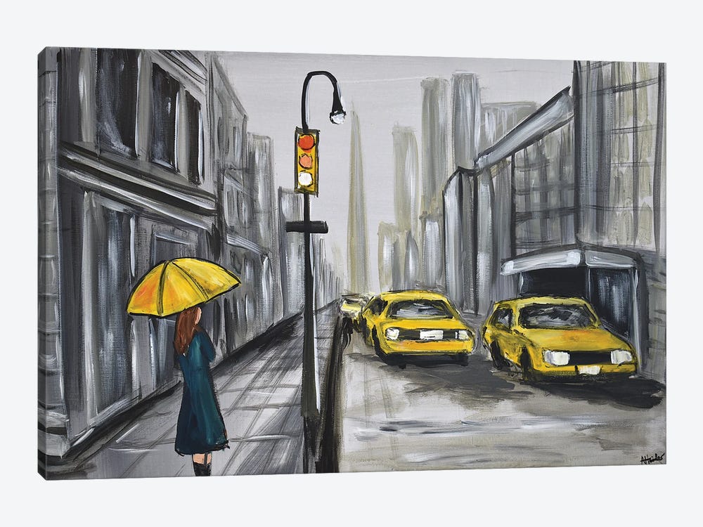 Yellow Umbrella II by Aisha Haider 1-piece Canvas Artwork