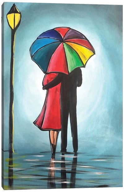 Under The Same Umbrella Canvas Art Print - Aisha Haider