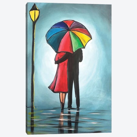 Under The Same Umbrella Canvas Print #AHI44} by Aisha Haider Canvas Art