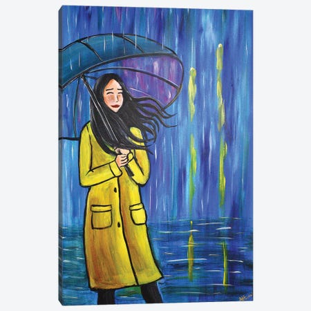 The Yellow Raincoat III Canvas Print #AHI46} by Aisha Haider Canvas Art
